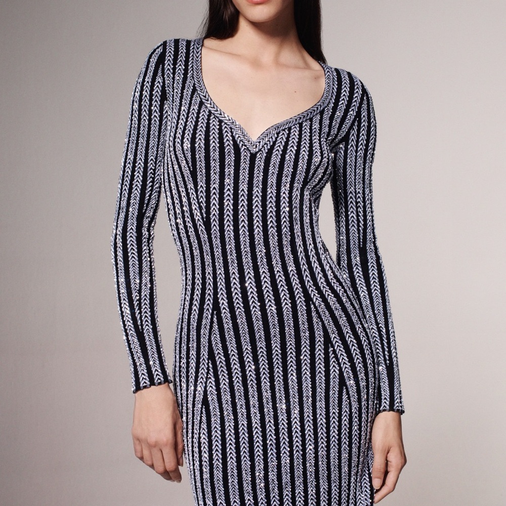 Missoni sequined v neck mini dress